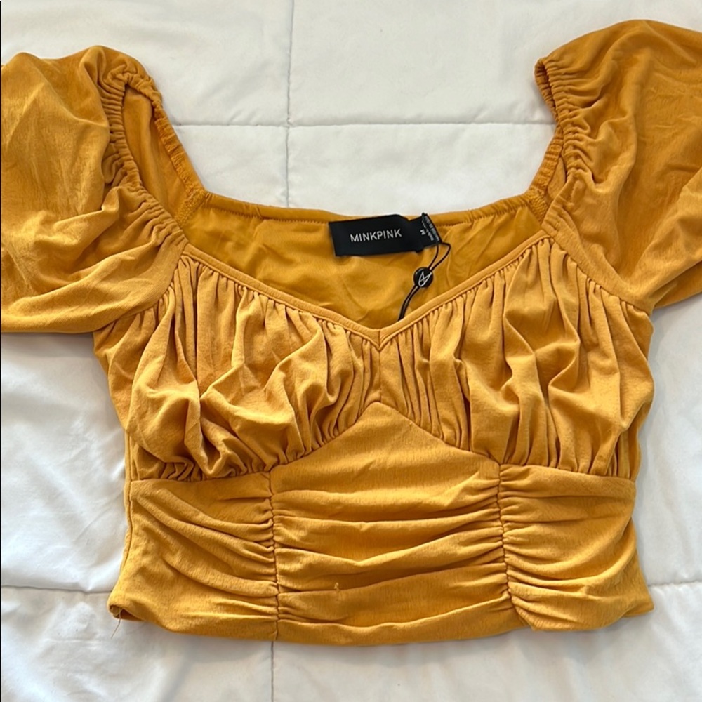 Golden Spice Ruched Crop Top